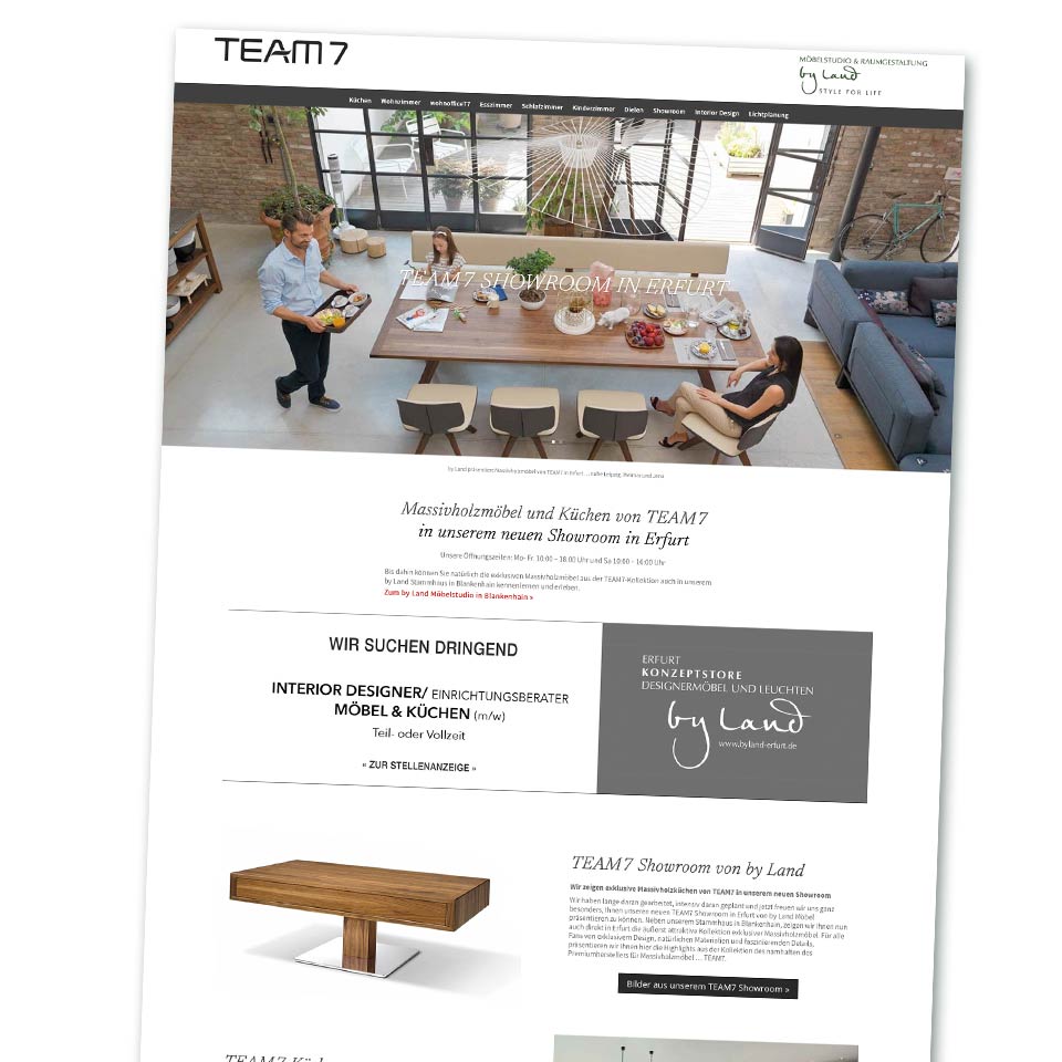 Website by Land Möbel - TEAM 7 Showroom Erfurt in Erfurt bei Altstadt