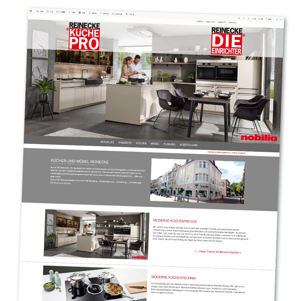 Website Möbel Reinecke Utech GmbH in Delmenhorst bei bei Bremen
