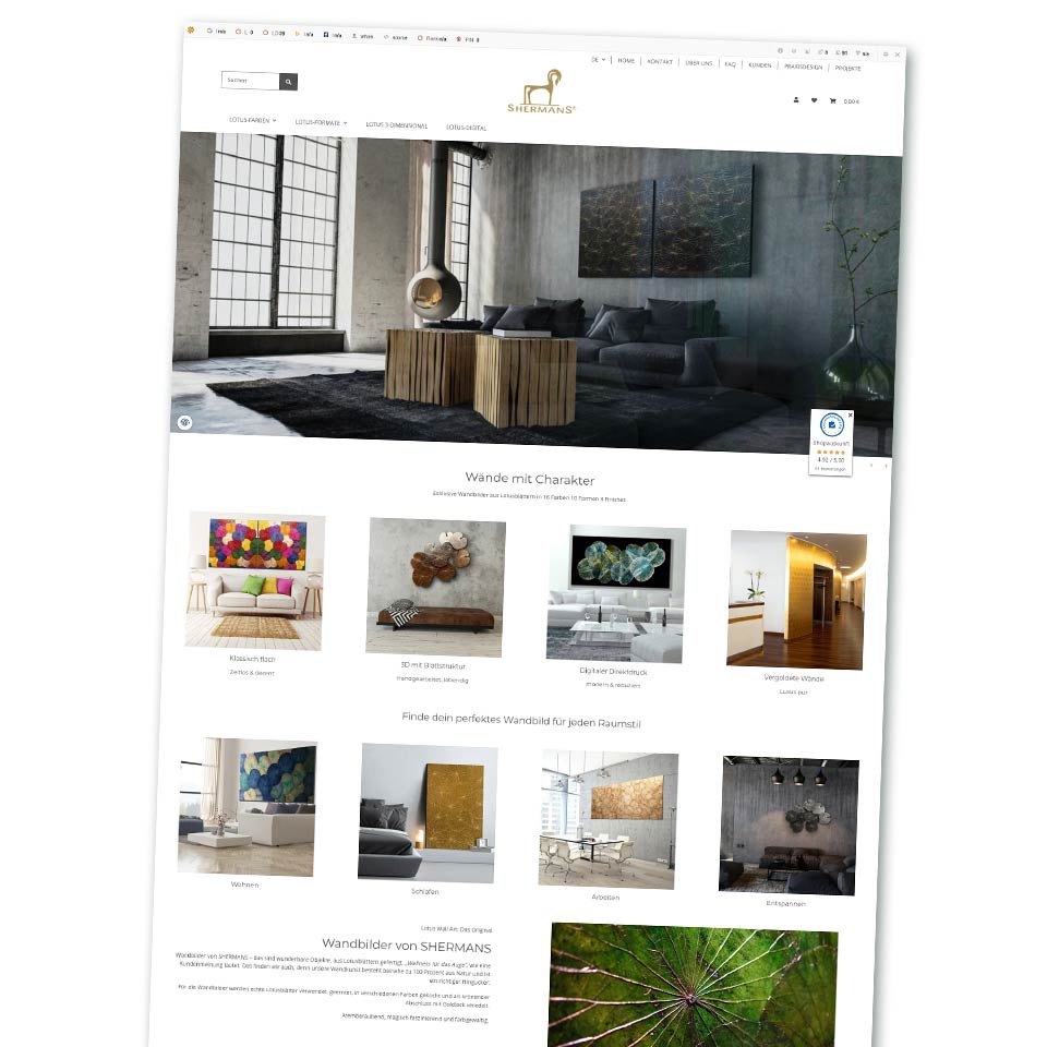 Website SHERMANS® in Aiterhofen bei 