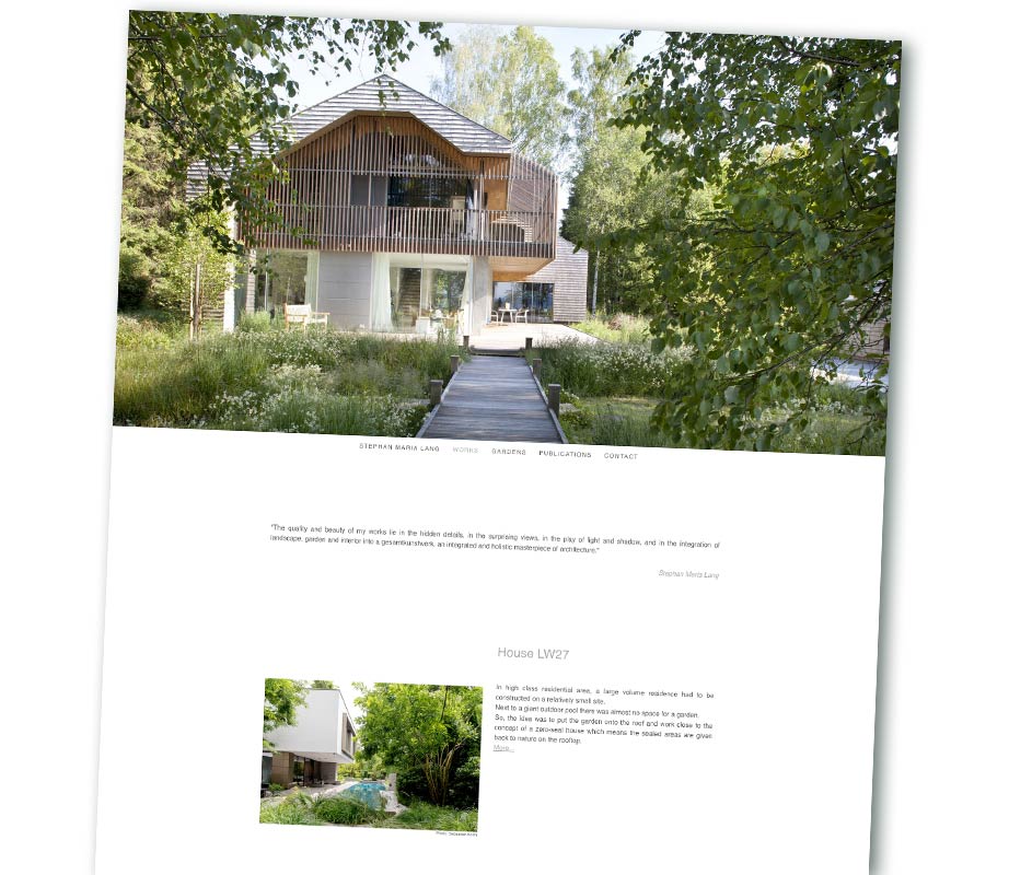 Website Stephan Maria Lang Architektengesellschaft mbH in München bei 